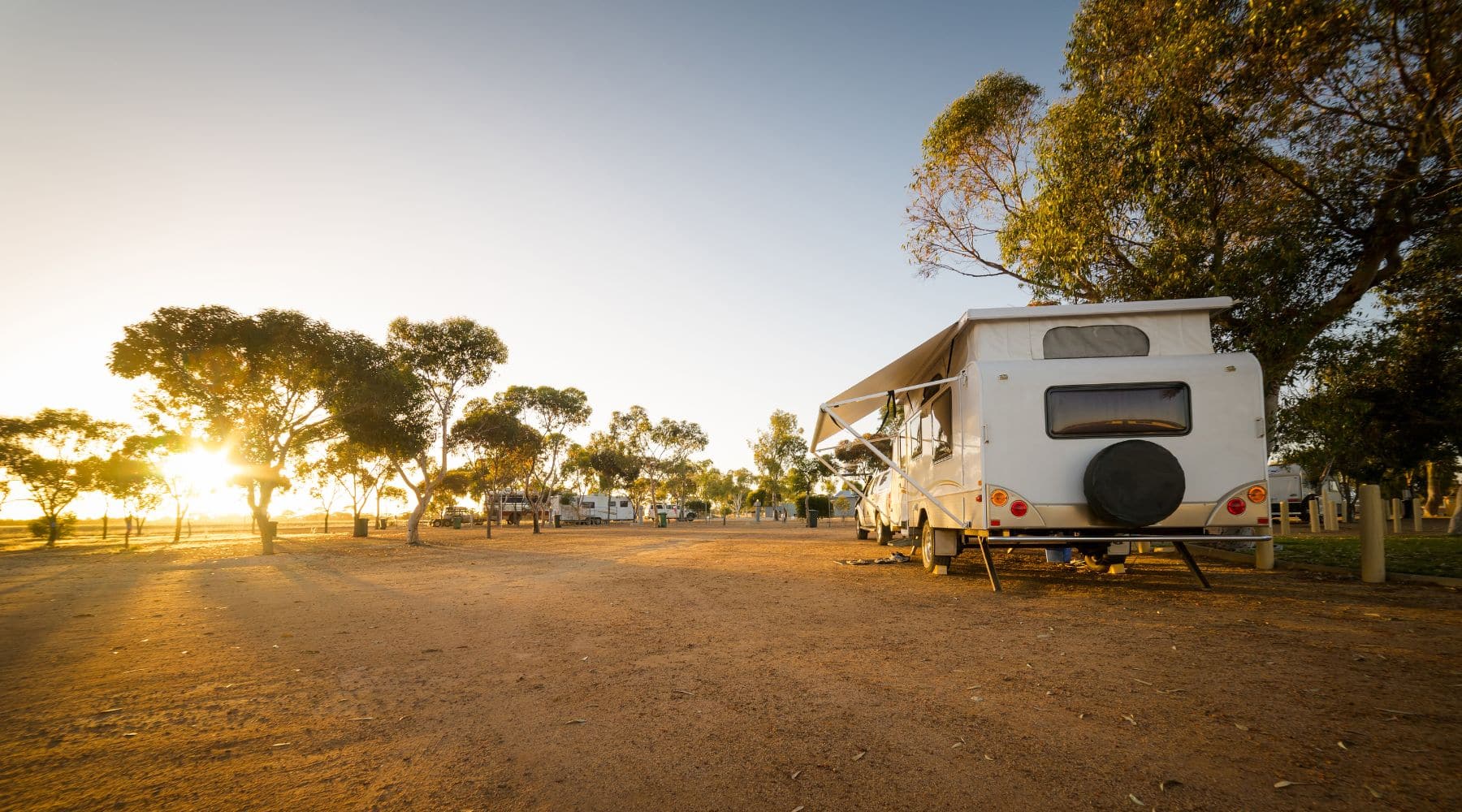 Caravans parked in a national park