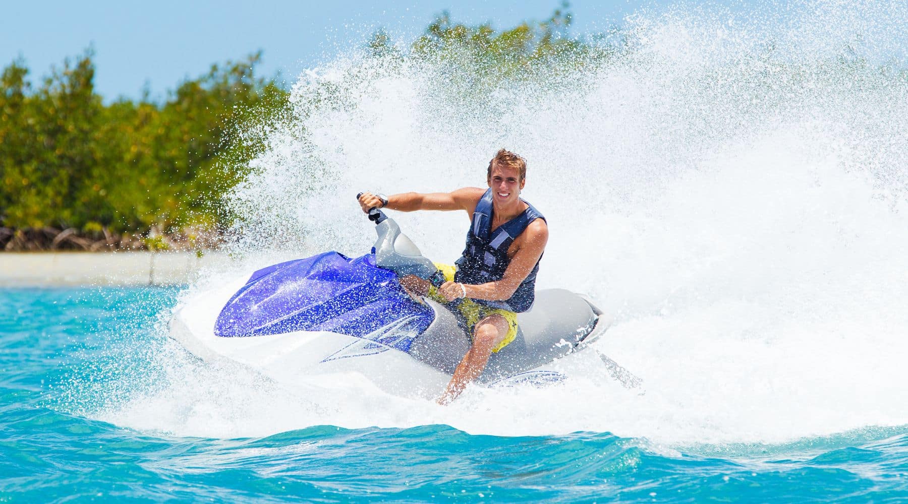 Man riding on a jet ski