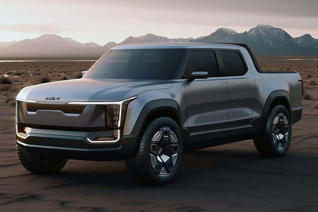 Silver Kia Tasman EV Ute